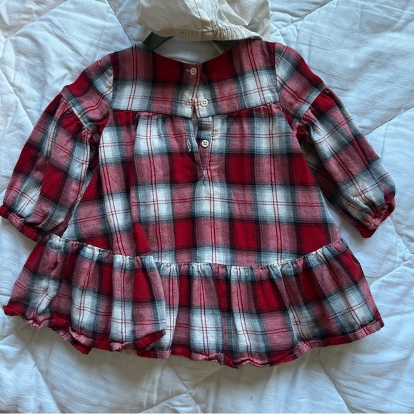 Baby Gap red plaid ruffle dress size 6-12 month - Picture 2 of 3